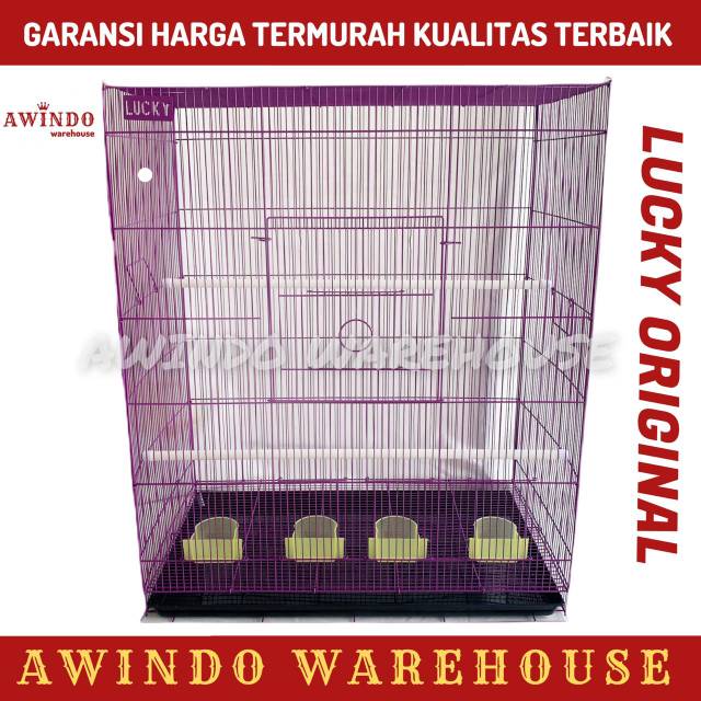 KANDANG UMBARAN BESI LIPAT HEWAN BURUNG KUCING ANJING SUPER JUMBO 92x78x48 LUCKY ORIGINAL