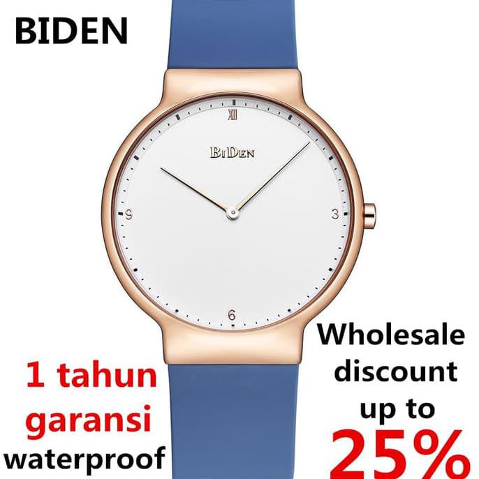 TERBARU JAM TANGAN BIDEN FASHION PRIA PEREMPUAN ANALOG BISNIS KENYAMANAN - BIRU TERLARIS