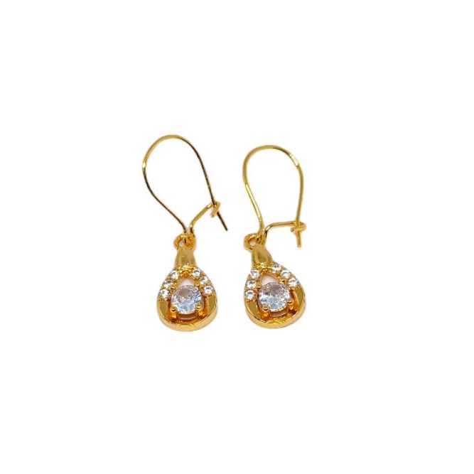 Anting Yaxiya Zircon Oval Gold E05134