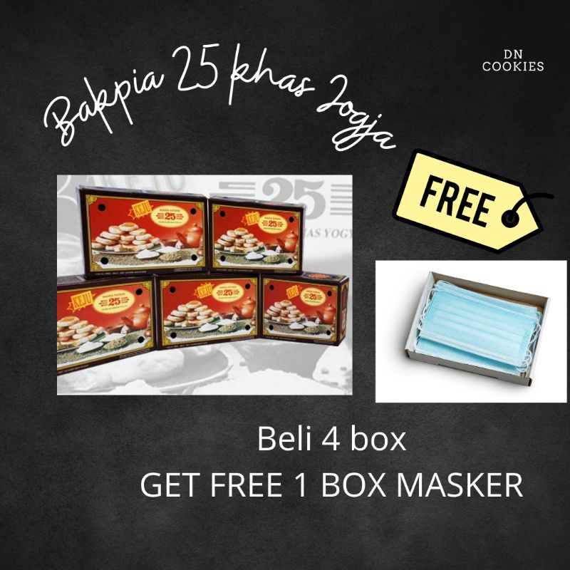 

Bakpia Patok 25 asli / Oleh-Oleh jogja - Cemilan khas jogja( BELI 4 BOX GET FREE MASKER 1 box)