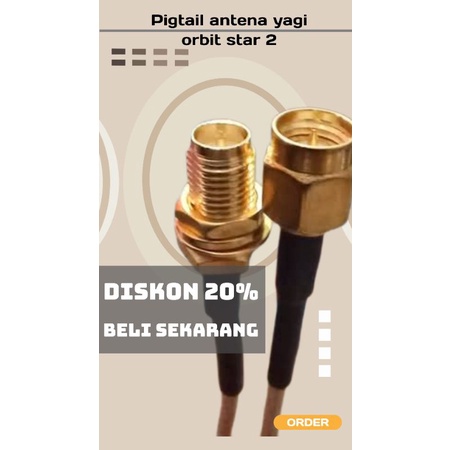 Pigtail antena yagi TRX145 TRX185 Rpsma male to sma male untuk modem orbit star 2