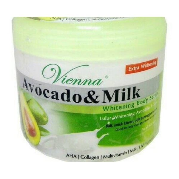 Hot Promo Vienna Whitening Body Scrub Avocado & Milk 250gr