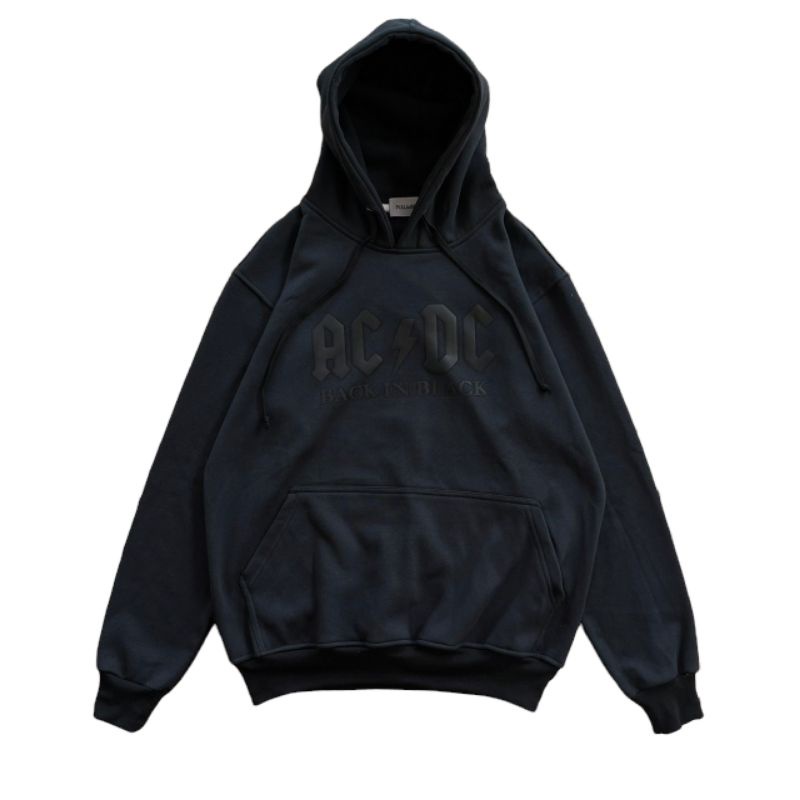Jaket Hoodie Pull&Bear AC DC Hitam