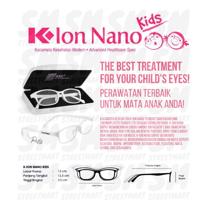 K-Ion Nano Kids Putih K-Ion Nano Kacamata Terapi Kesehatan Anak
