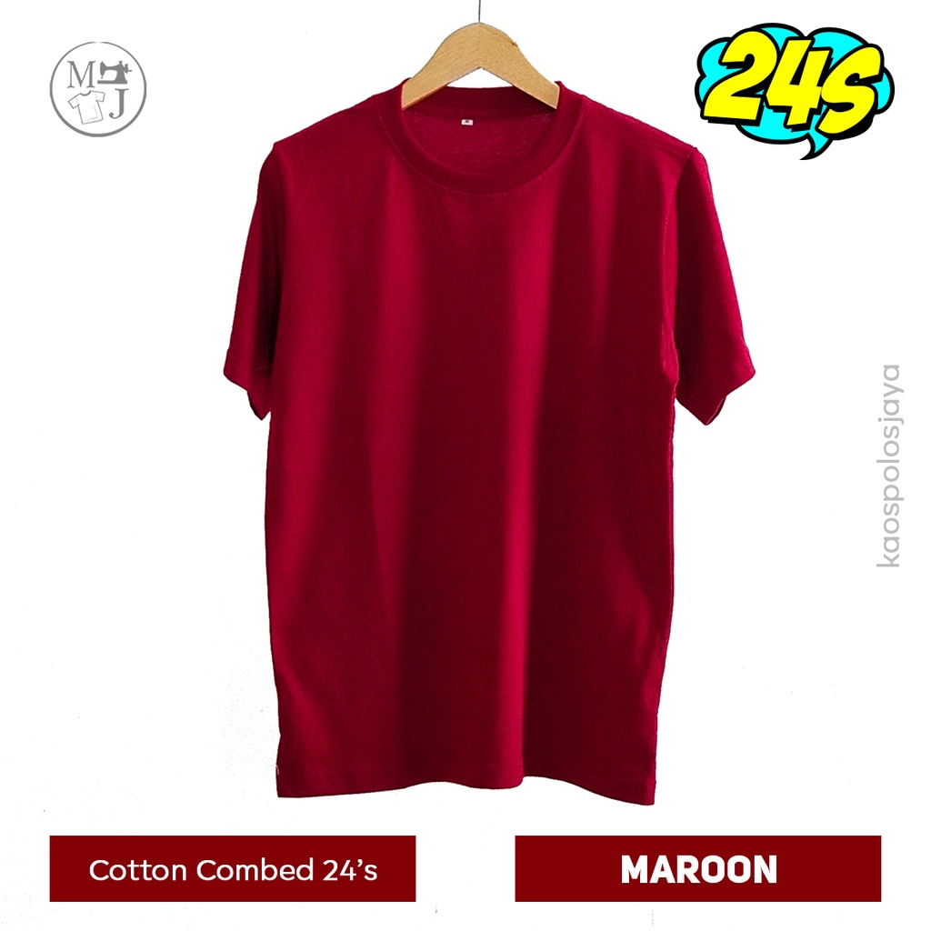 Kaos Polos Maroon / Kaos Oblong Unisex / Kaos Cotton Combed 24s