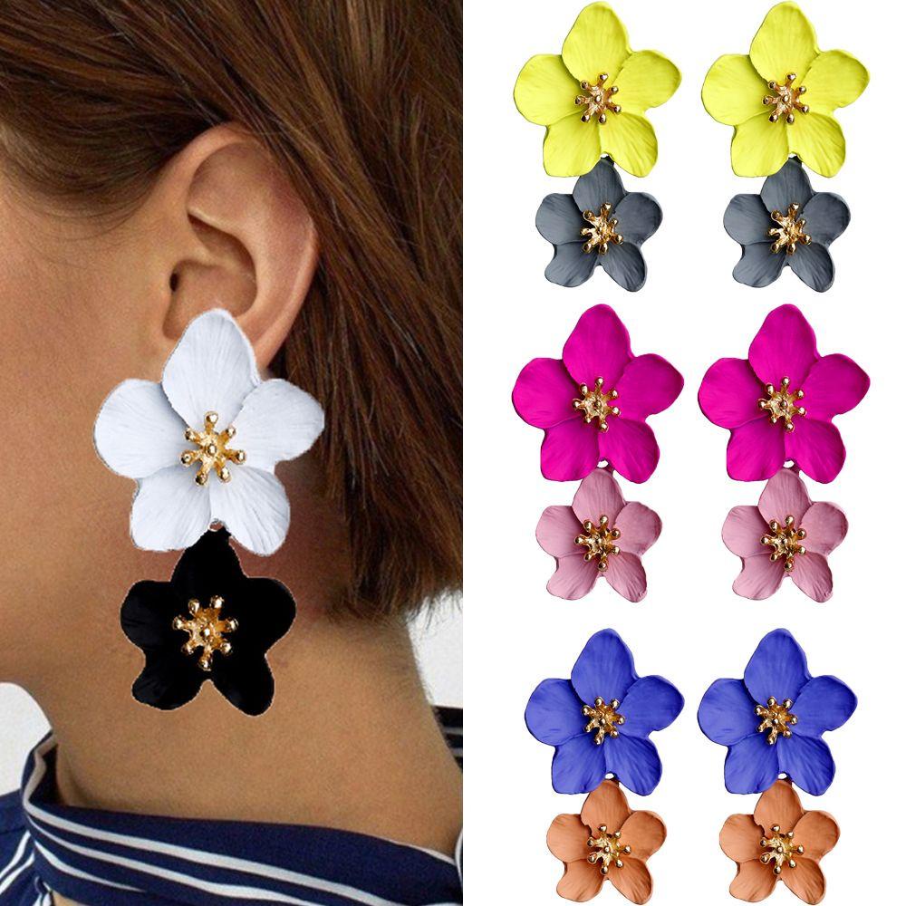 Needway Drop Anting Wanita Desain Baru Pernikahan Berlebihan Boho Warna Campur Perhiasan Fashion