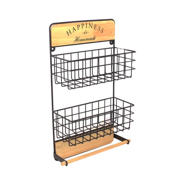 INFORMA - RAK DAPUR - ROWEN 2 TIER HANGING KITCHEN RACK BROWNMS17