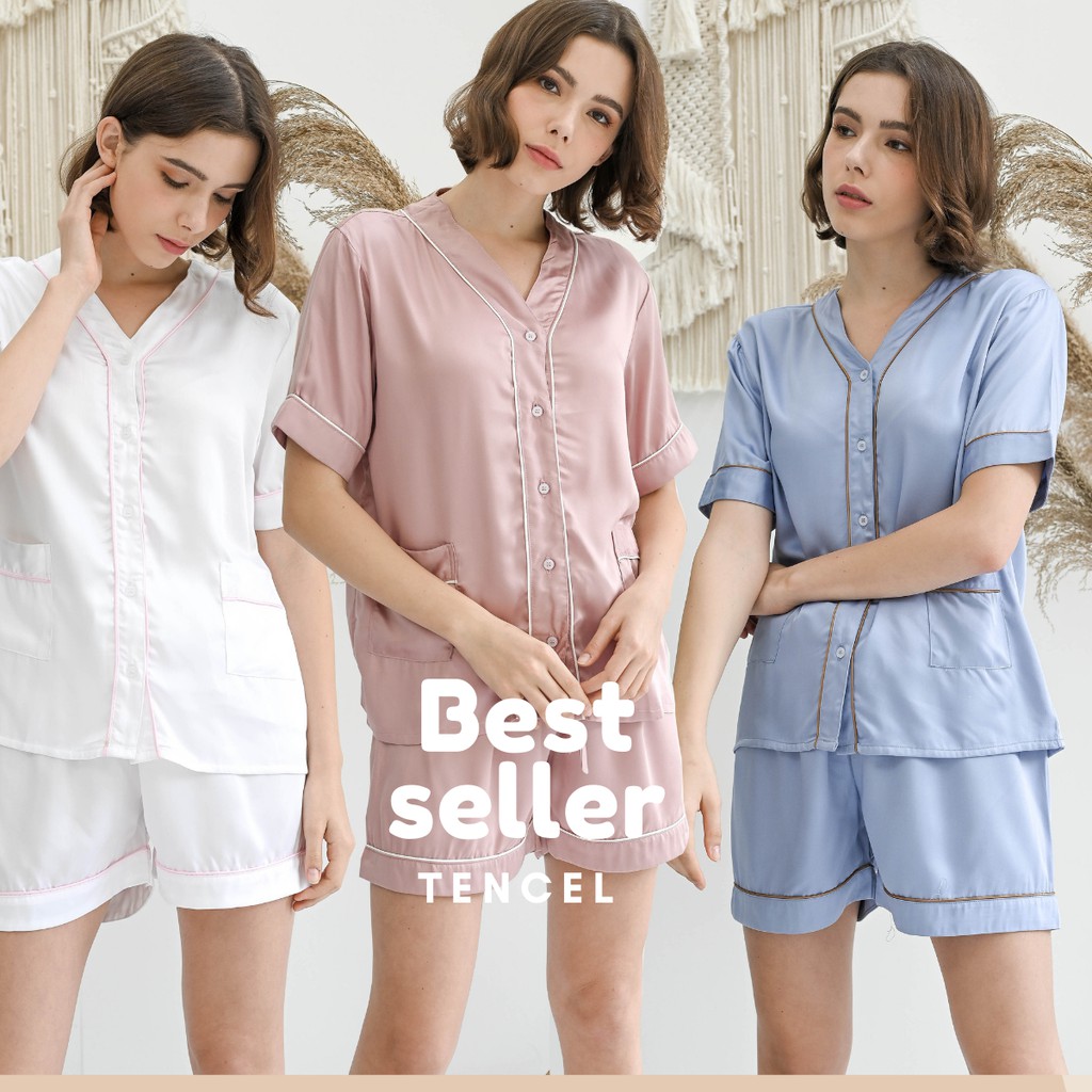 ORGANIC SILK Non Collar Pajamas TENCEL Piyama