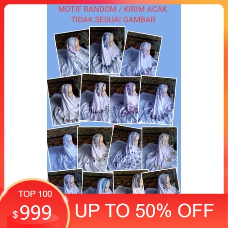 MOTIF RANDOM / BIG SALE / MUKENA TERUSAN DEWASA / MOTIF ACAK / POLINO Lajuran Mukena Terusan Bordir 