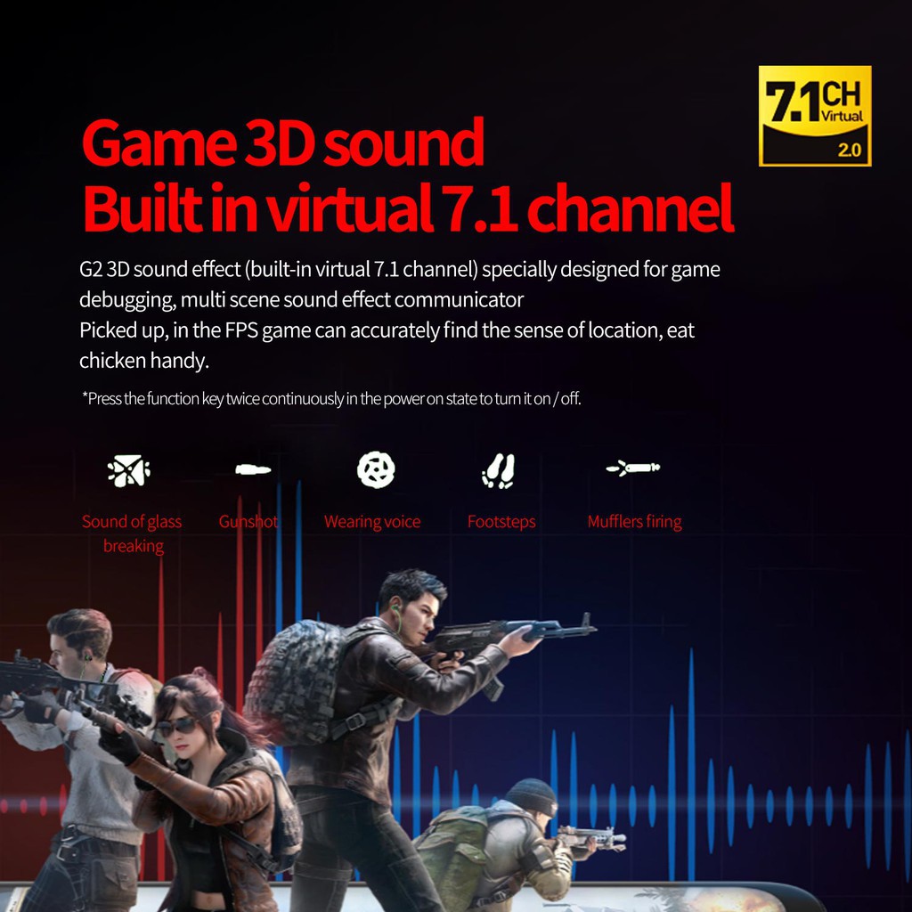Plextone G2 In-Ear Neckband 3D Sound Effect Wireless Earphone Gaming