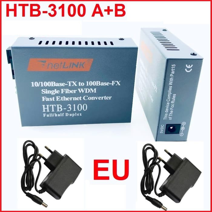 HTB-3100 Fiber Optical Media Converter sepasang AB