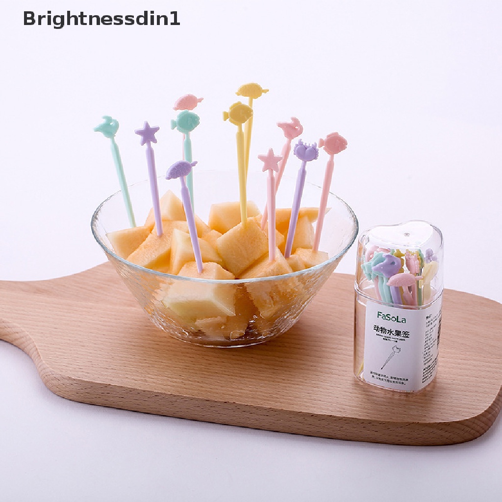 1 In 1 Garpu Buah Dessert Bento Mini Warna Permen Motif Kartun Untuk Anak