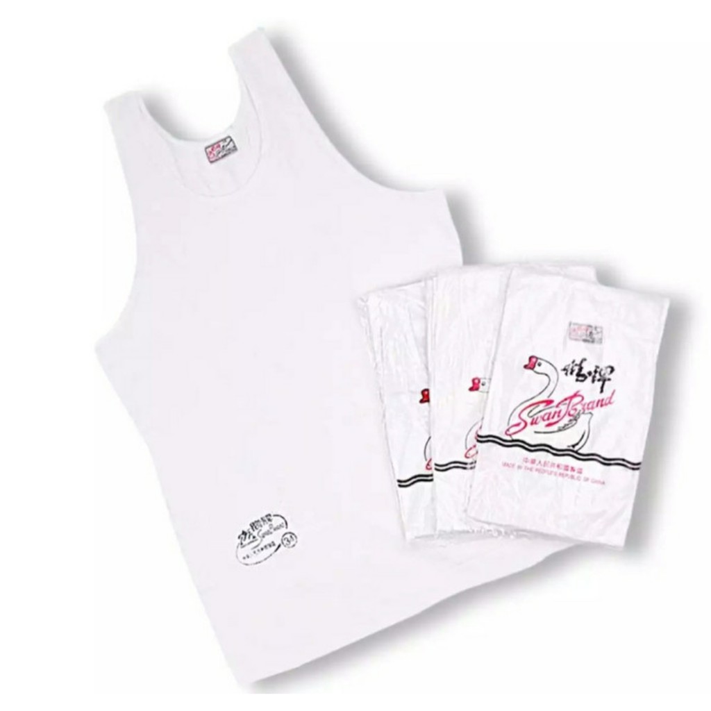 Kaos Singlet Putih Polos Pria Swan Brand  32-48