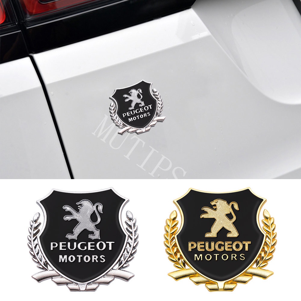 2pcs Stiker Emblem Logo Peugeot 3D Bahan Metal Untuk Dekorasi Mobil 2008 3008 508 408 206 208 207 307 308 5008 406