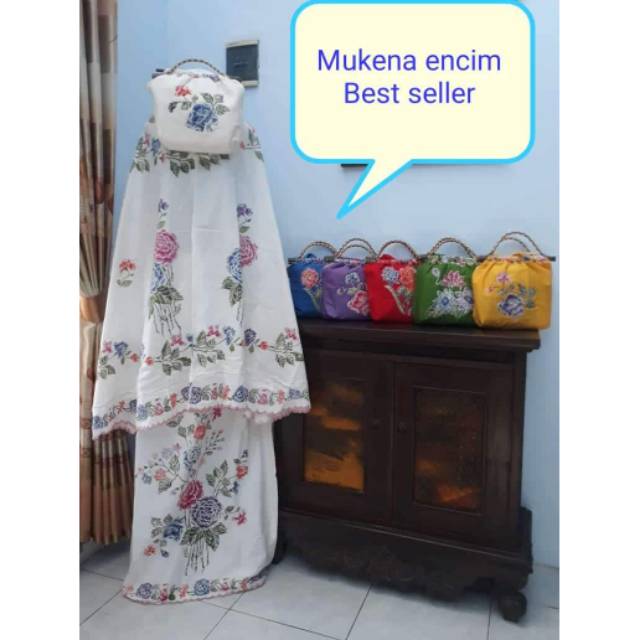 Mukena batik encim pekalongan katun bordir