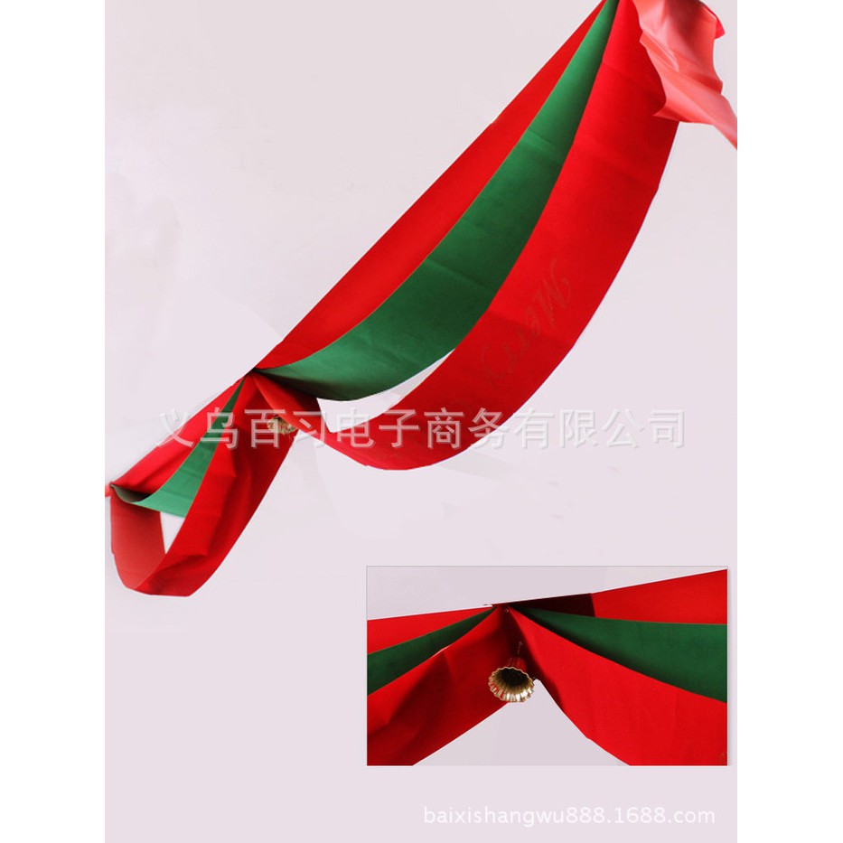 XWFL wavy flag 2.7 m bendera dekorasi natal ornamen pesta ceiling atap