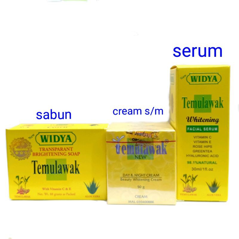 paket 3in1 temulawak / tm ori / sabun widya tm +serum widya