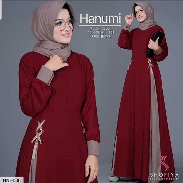 Ns Fc Fashion Muslim Baju Gamis Syari Terbaru Hanumi Dress Mach De Shopee Indonesia