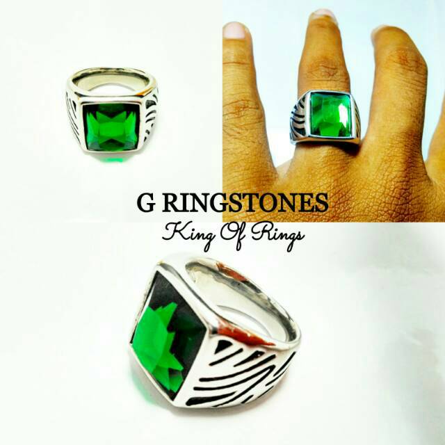 Cincin batu akik kotak