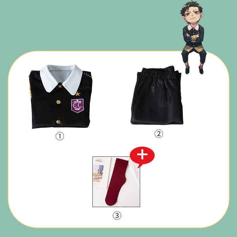 【Wetrose】Ready Stock Spy X Family Cosplay Suit Eden Academy Second Son Damian Desmond Anime Costume Anak Anak Kids Boy