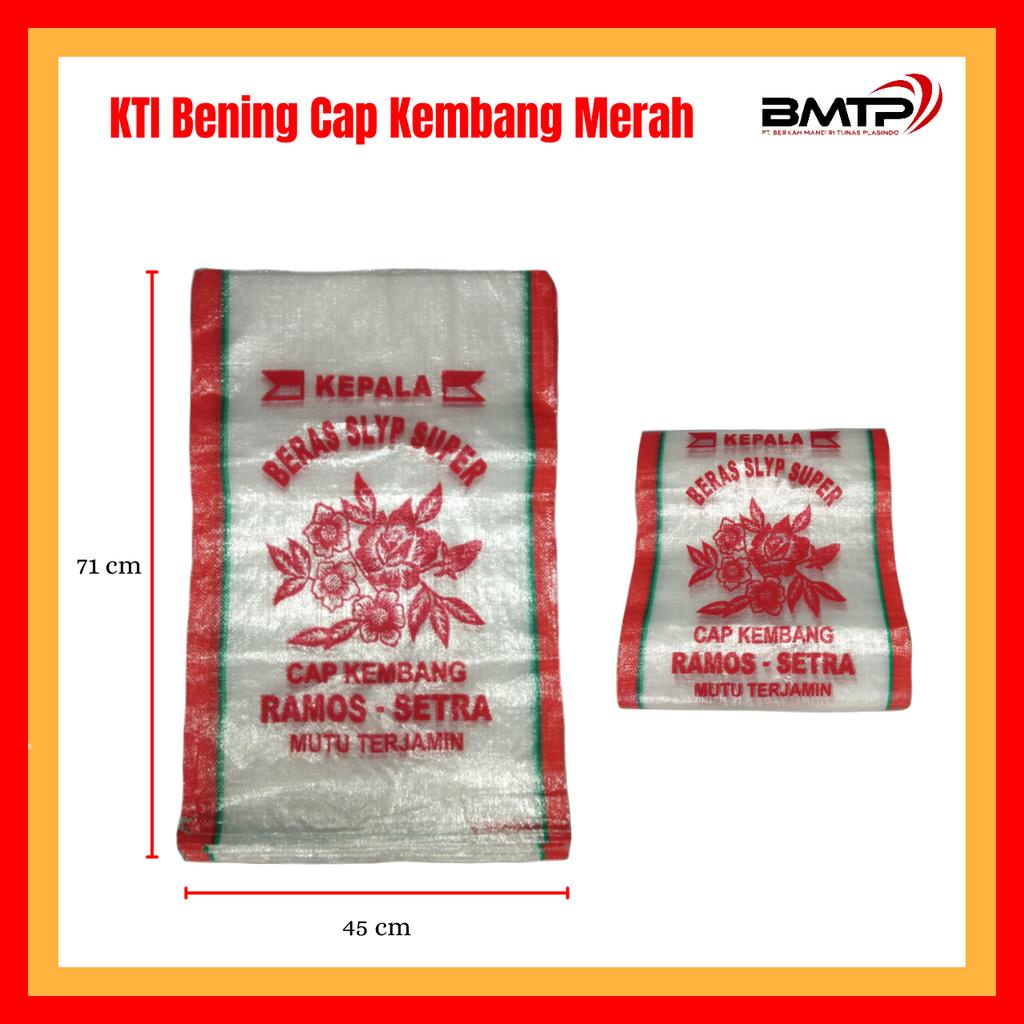 Karung Beras 25 kg KTI Bening Cap Kembang / mawar/ 50 lembar