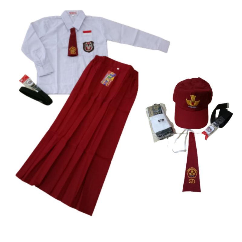 BAJU SERAGAM MERAH PUTIH SD ANAK PEREMPUAN KELAS 1 SD SAMPAI 6 SD