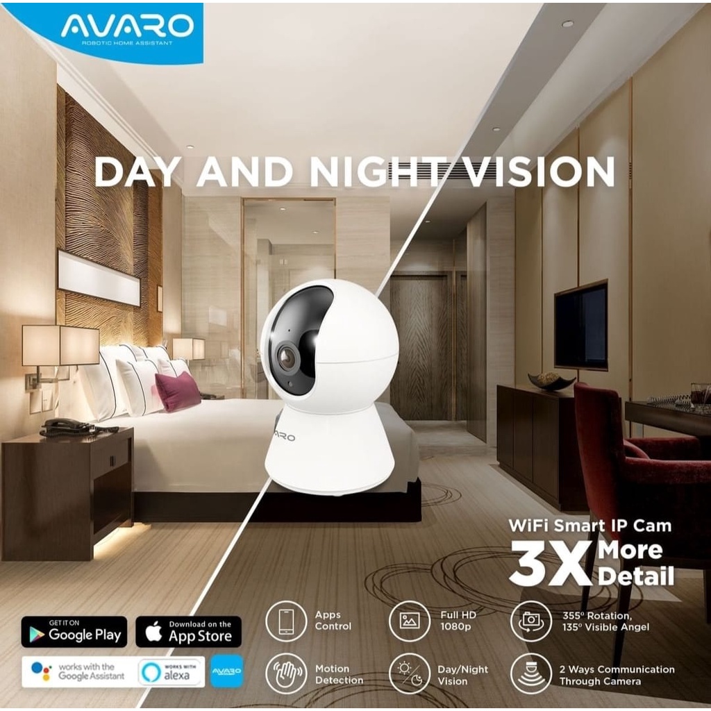 AVARO Smart Indoor PTZ IP Camera CCTV WiFi CT-01