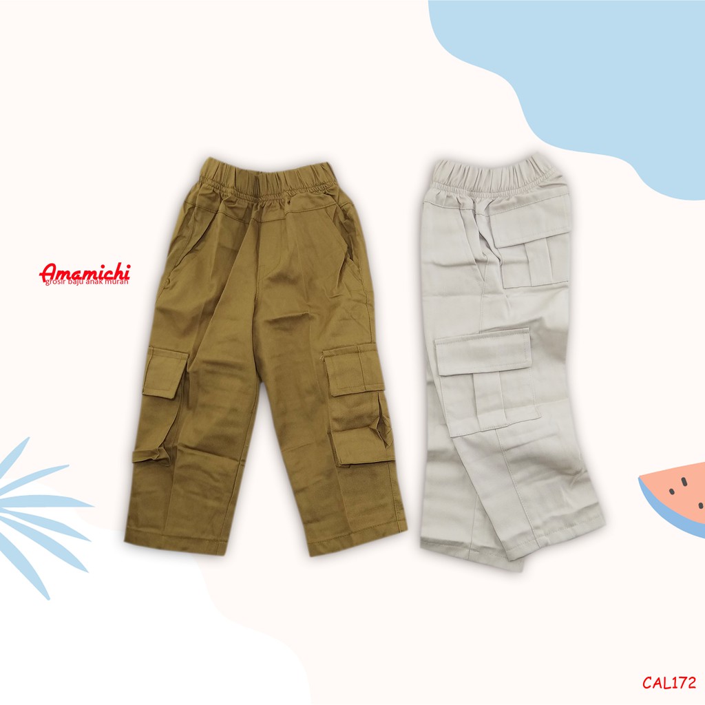 Celana Panjang Cargo Kids/ Celana Panjang Anak Laki-laki Usia 3-6 Tahun