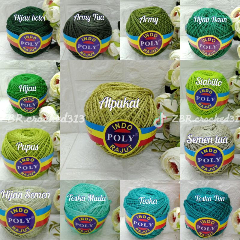 Benang Rajut Poly Indo sery cream