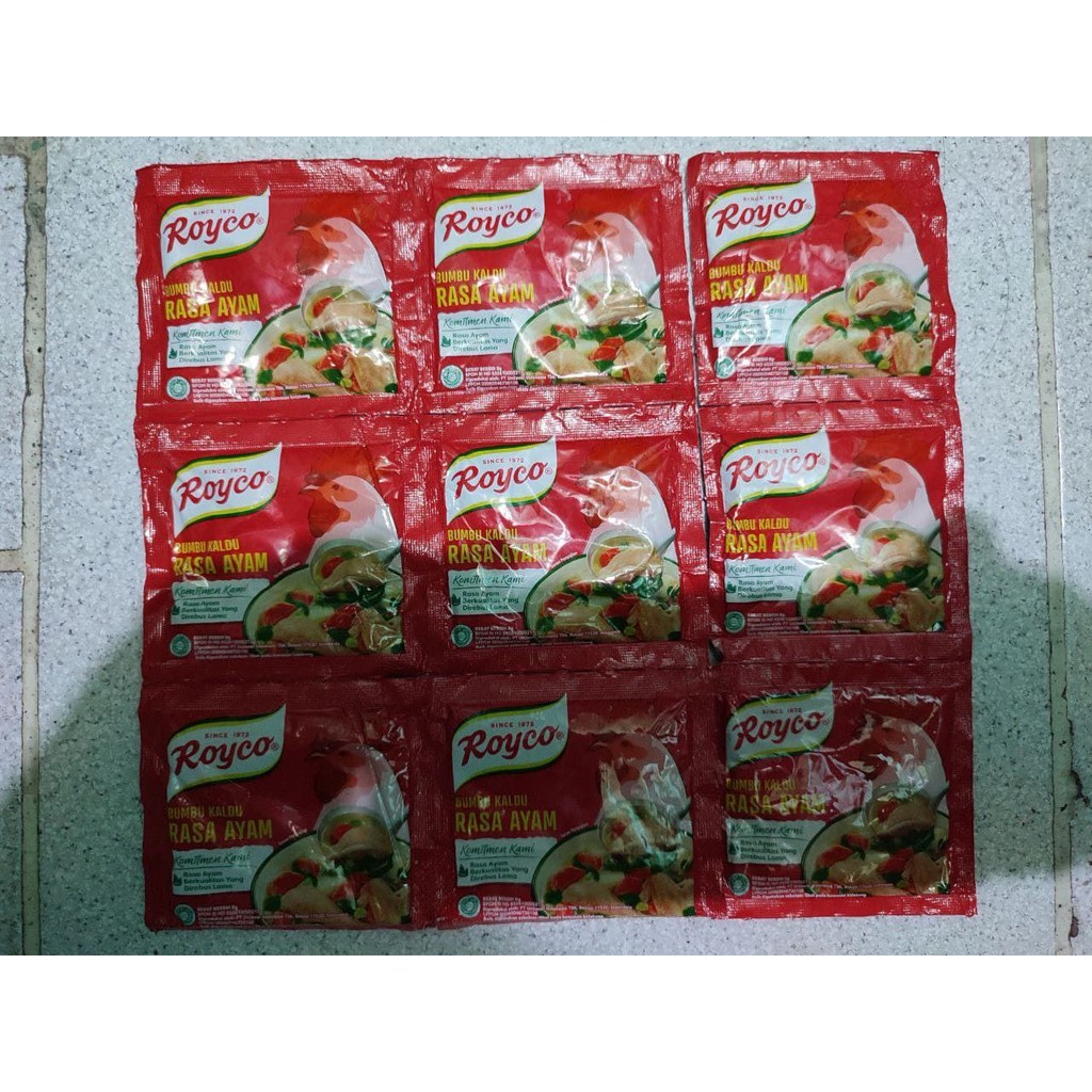 

Royco Bumbu Kaldu Rasa Ayam kemasan renteng isi 12 sachet