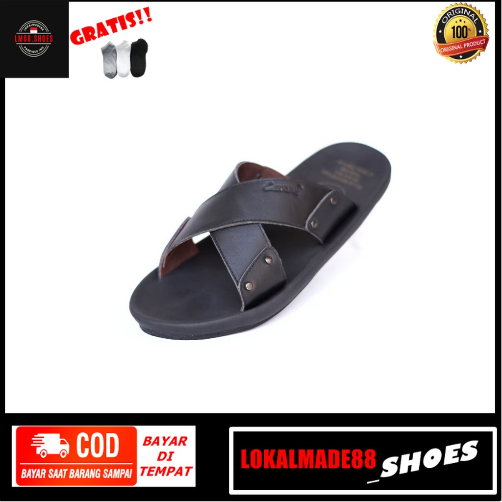 SENDAL SANDAL PRIA kulit kasual terbaru sandal bata baak bapak sendal carvir merk cevani kasual slid
