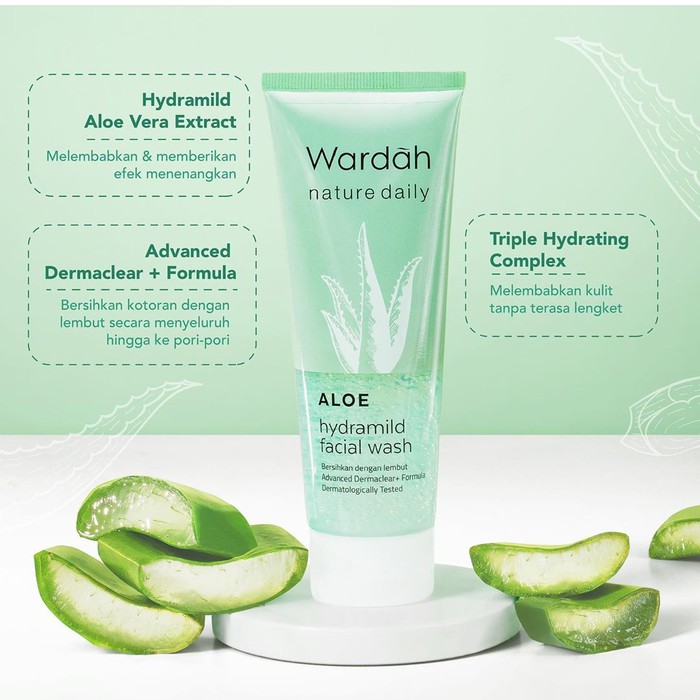 Cuci Muka lidah buaya WARDAH ALOE VERA HYDRAMILD FaCial face WASH