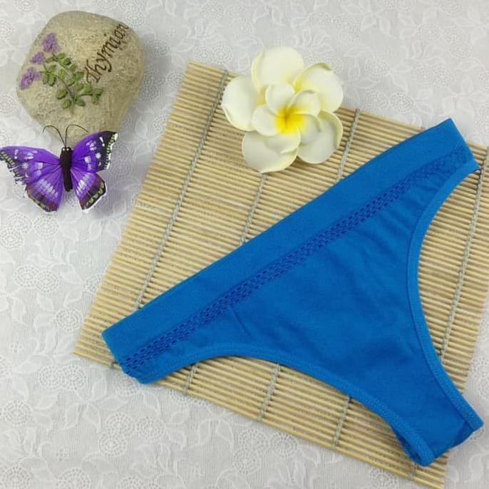 g string wanita celana dalam g string thong lingerie sexy C081 - Biru