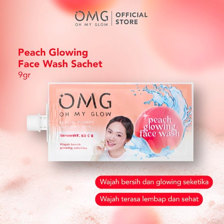 OMG Oh My Glow Peach Glowing | Toner Face Wash Cream Sachet