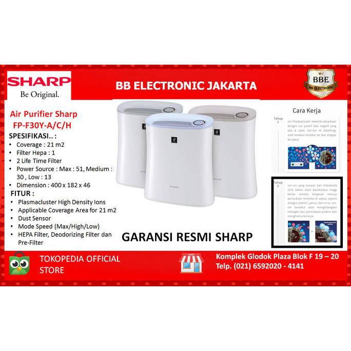 air purifier sharp fp f30y a c h