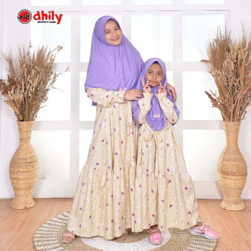 Gamis Couple Dhania, Gamis couple Ibu bayi anak by Dhilyhijab