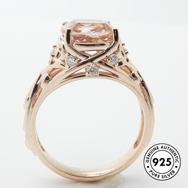 Cincin Sterling Silver 925 Dengan Batu Permata Champagne Untuk Wanita