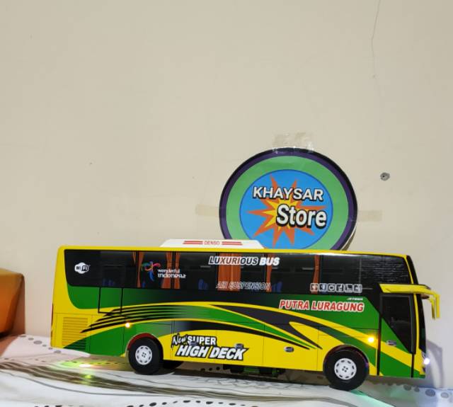 Miniatur Bus bis putra Luranggung shd plus lampu