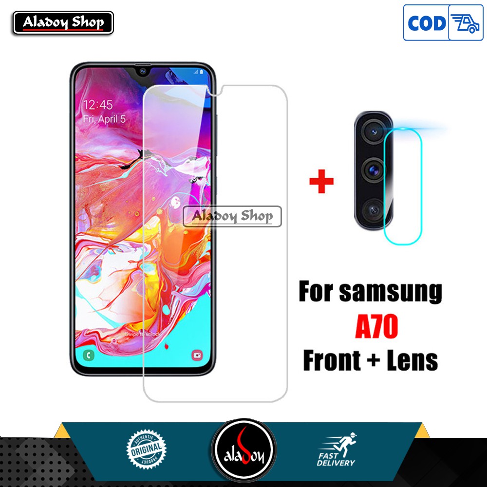 Paket Tempered Glass Layar Clear Dan Tempered Glass Camera Lens Samsung A70