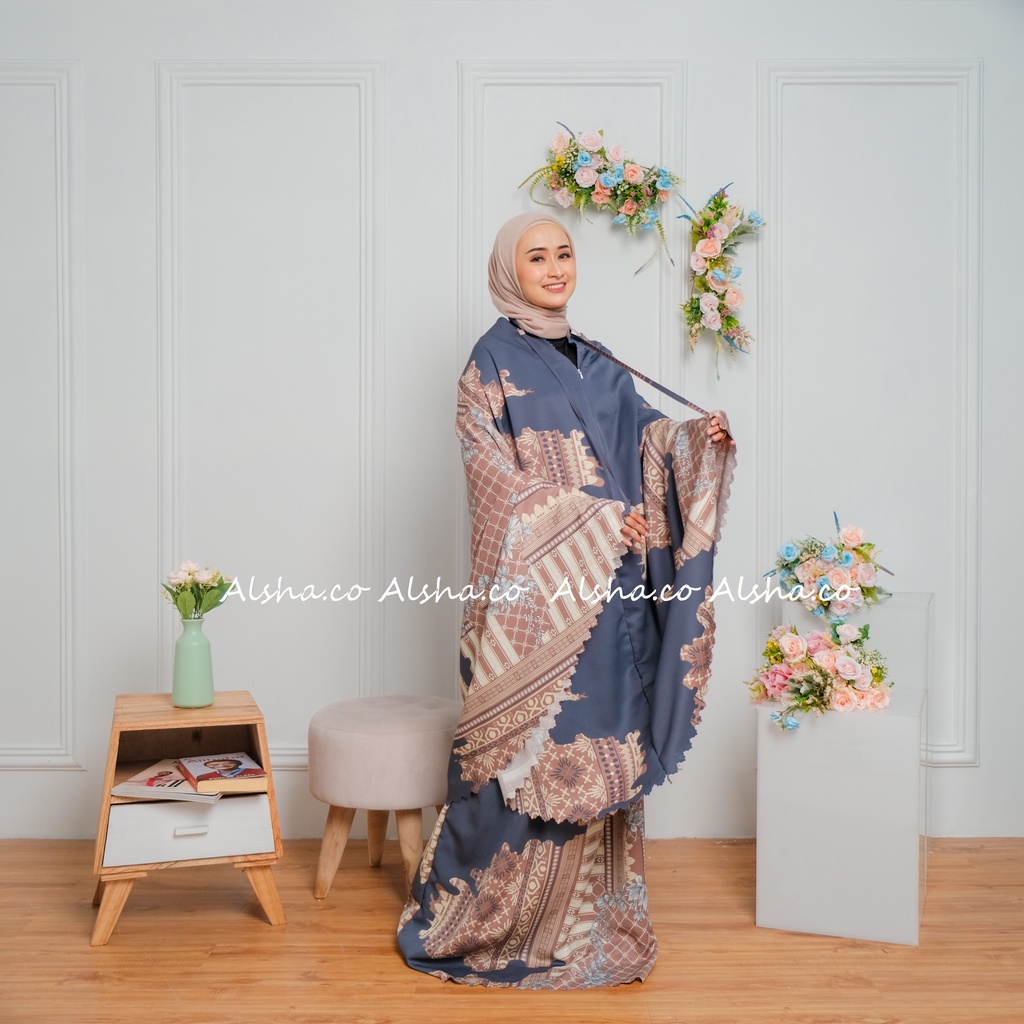 Mukena Dewasa Mukenah Maxmara Printing 2 in 1 Series Lasercut