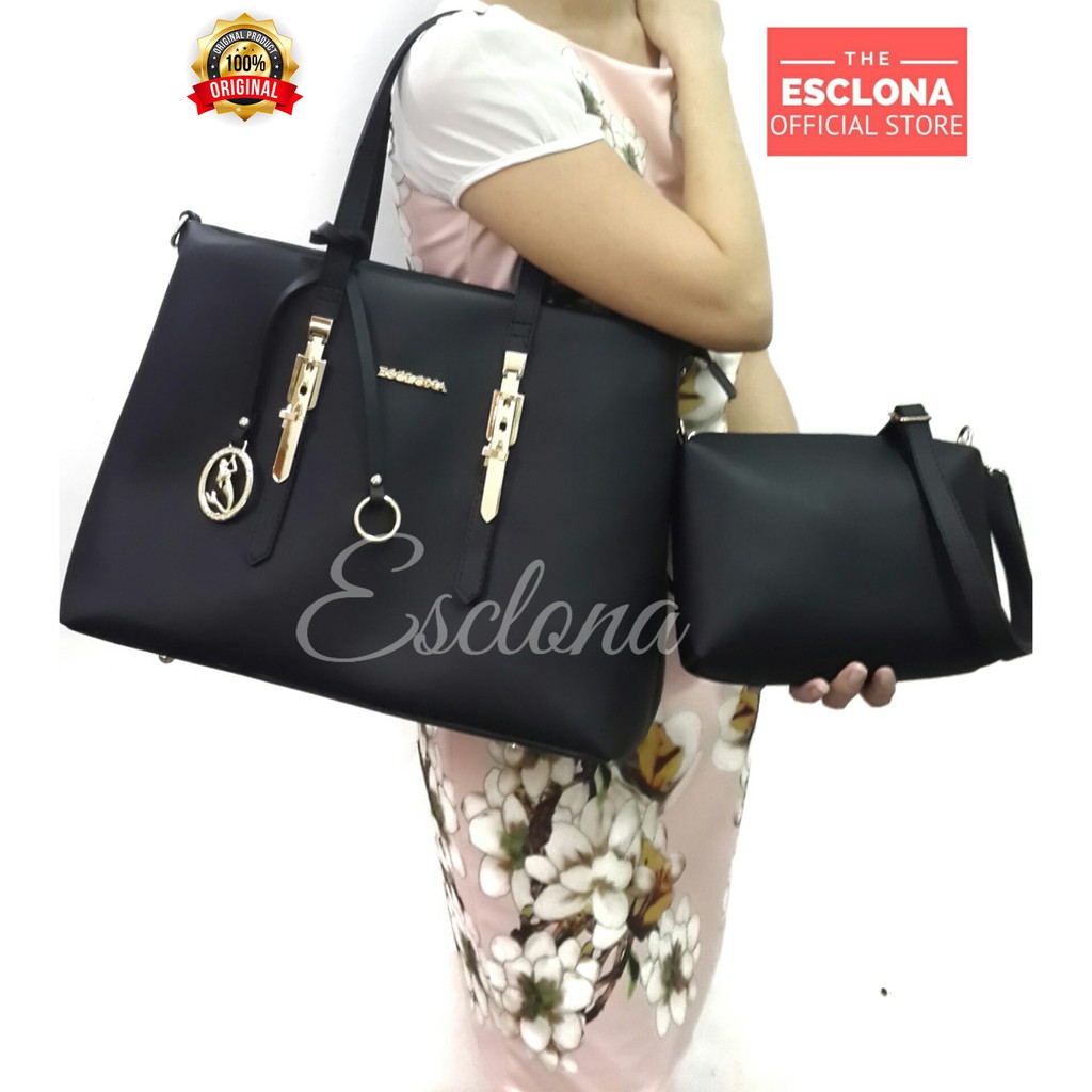 ESCLONA Tas Wanita Tas Selempang Fashion Tote Bag Shoulder Import Kuliah Kantor Kerja Terbaru 034