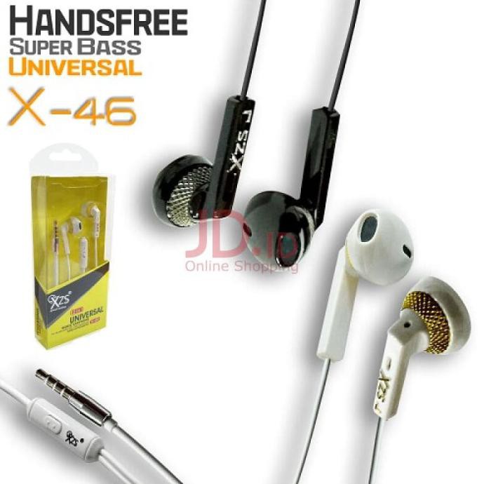HANDSFREE SUPER BASS XZS X46 EARPHONE HEADSET UNIVERSAL IPHONE