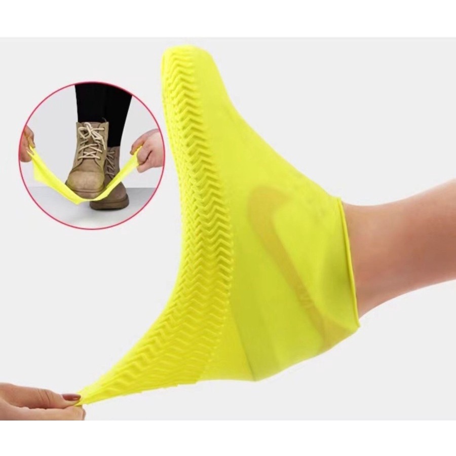 Cover Sepatu Hujan Karet Elastis Pelindung Sepatu Anti Air Anti Slip Shoes Cover Waterproof