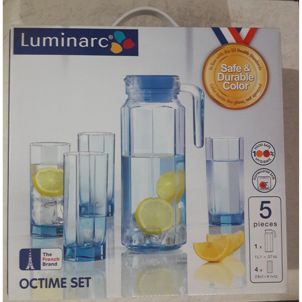 Jual Luminarc Octime Set Teko Gelas Kaca Beling Cantik Mewah Jug Glass Set Minum Drink 0021