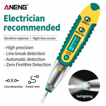 Tester Non Contact AC Voltage Alert Detector 12V-250V / Test Pen Listrik Tester Digital Multitester / Tespen Listrik Cek Kabel Putus Alat Pengecek Arus Listrik / Alat Ukur Tegangan Listrik Digital Testpen Kabel Putus / Tespen Digital Ac Dc Original