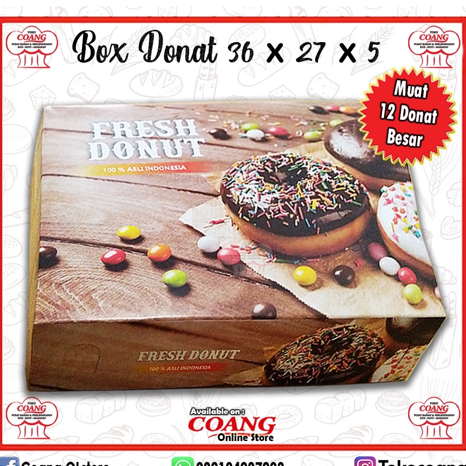 

BOX DONAT 36 X 27 X 5 CM @20 PCS