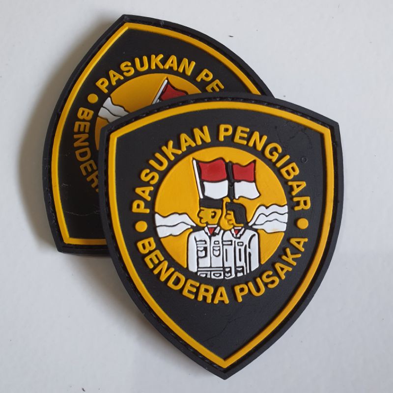 Jual Patch Rubber Logo Paskibra Pasukan Pengibar Bendera Pusaka Tempelan Emblem Karet Velcro