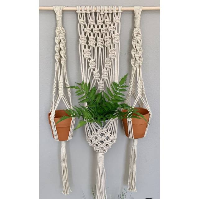 READY STOK) macrame Pot gantung/ macrame plant hanger (POT 052)