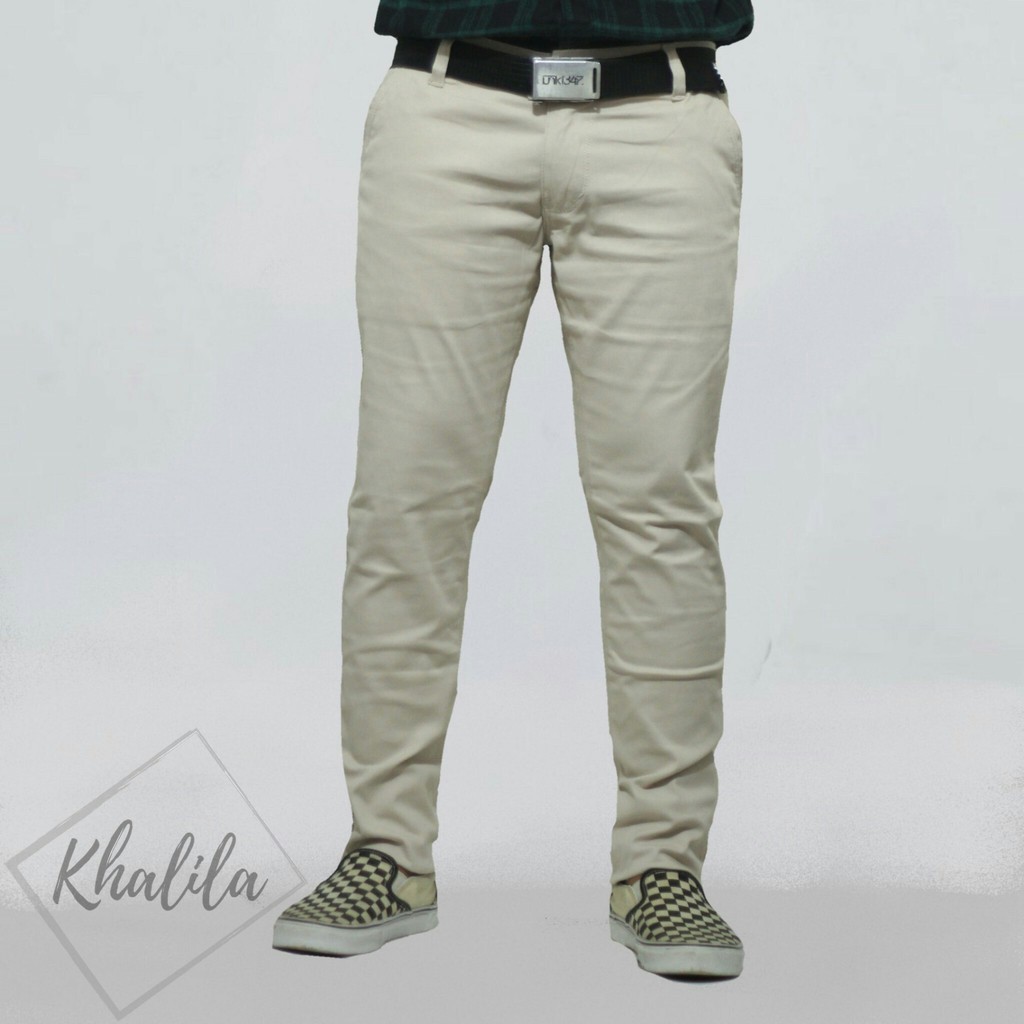 Baru Celana Chino Bahan Adem Nyaman Cocok Buat Musim Dingin GAYA COWOK POLO KASUAL Size Abu Khaki