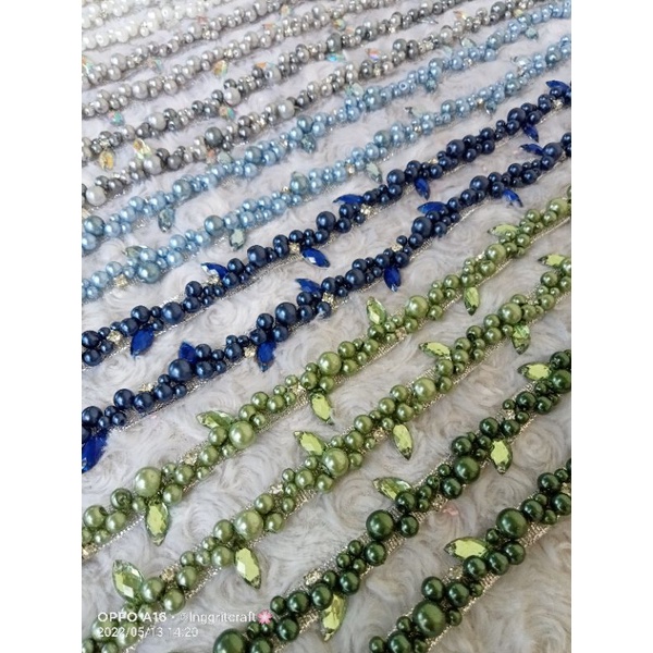 Payet Rangkai/ Mutiara Rangkai Sampan/ Permata Rangkai/lebar 1cm panjang 20cm